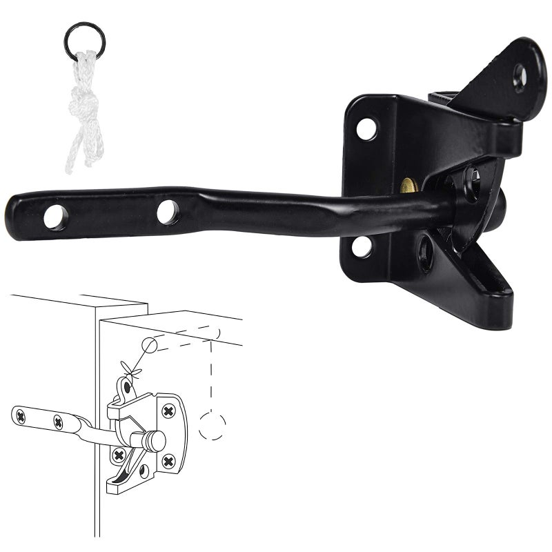 SANKINS Heavy Duty Gate Hardware Kit,with Self Locking Gate Latch,2 PCS 6inch T-Hinges,1 PC 6.5inch Gate Handle - Image 5